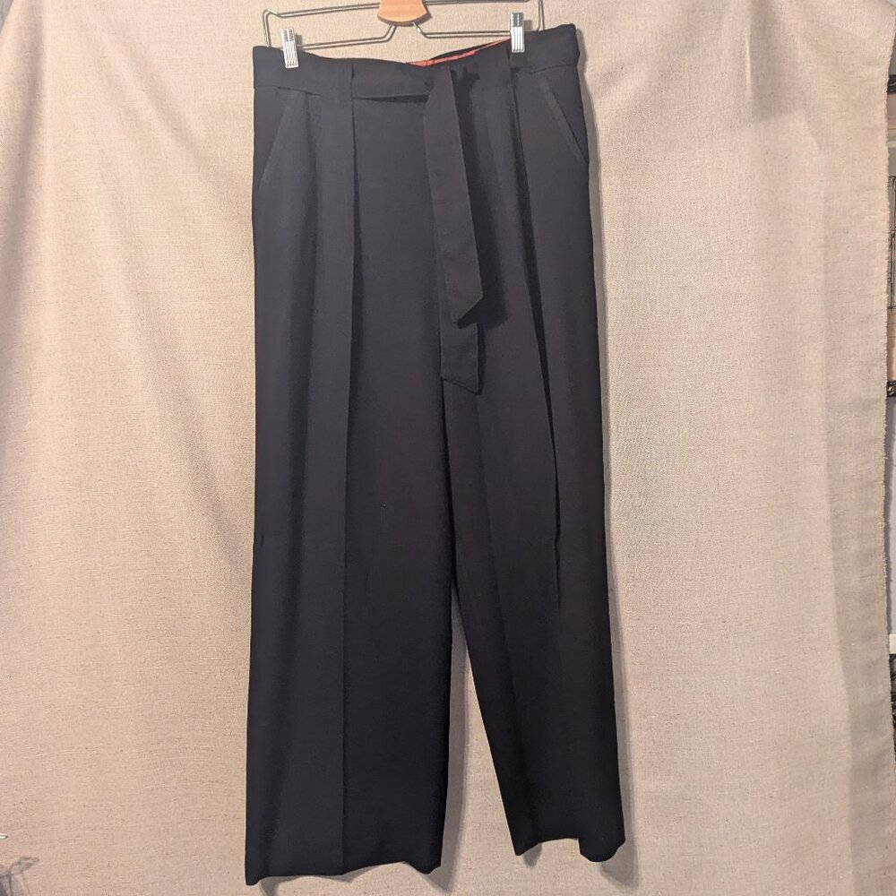 Anthropologie Elevenses Wide Leg Trouser in Black, Size 12